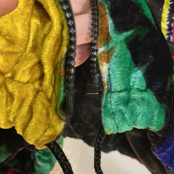 Talk Of America Vintage 80’s velour insulated jacket with beads zippers OS - Picture 12 of 17